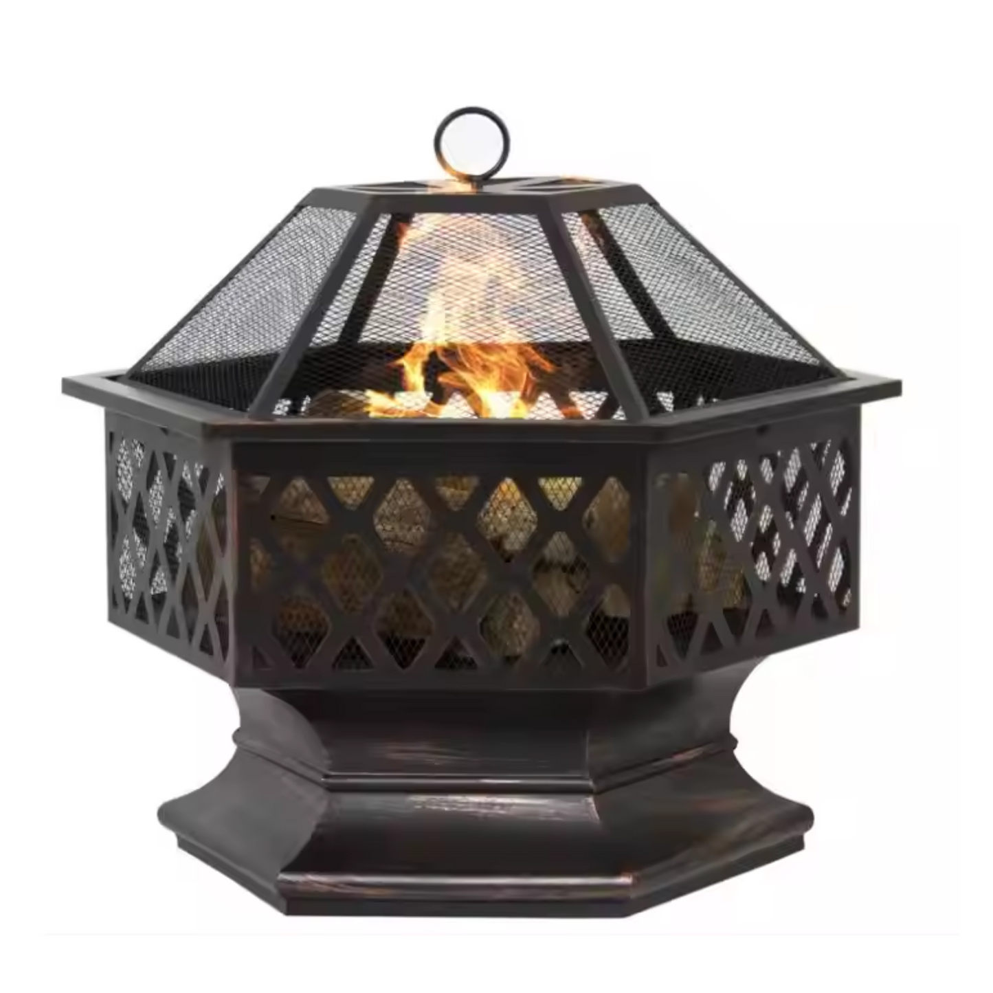 ForgeHex Decorative Steel Fire Bowl