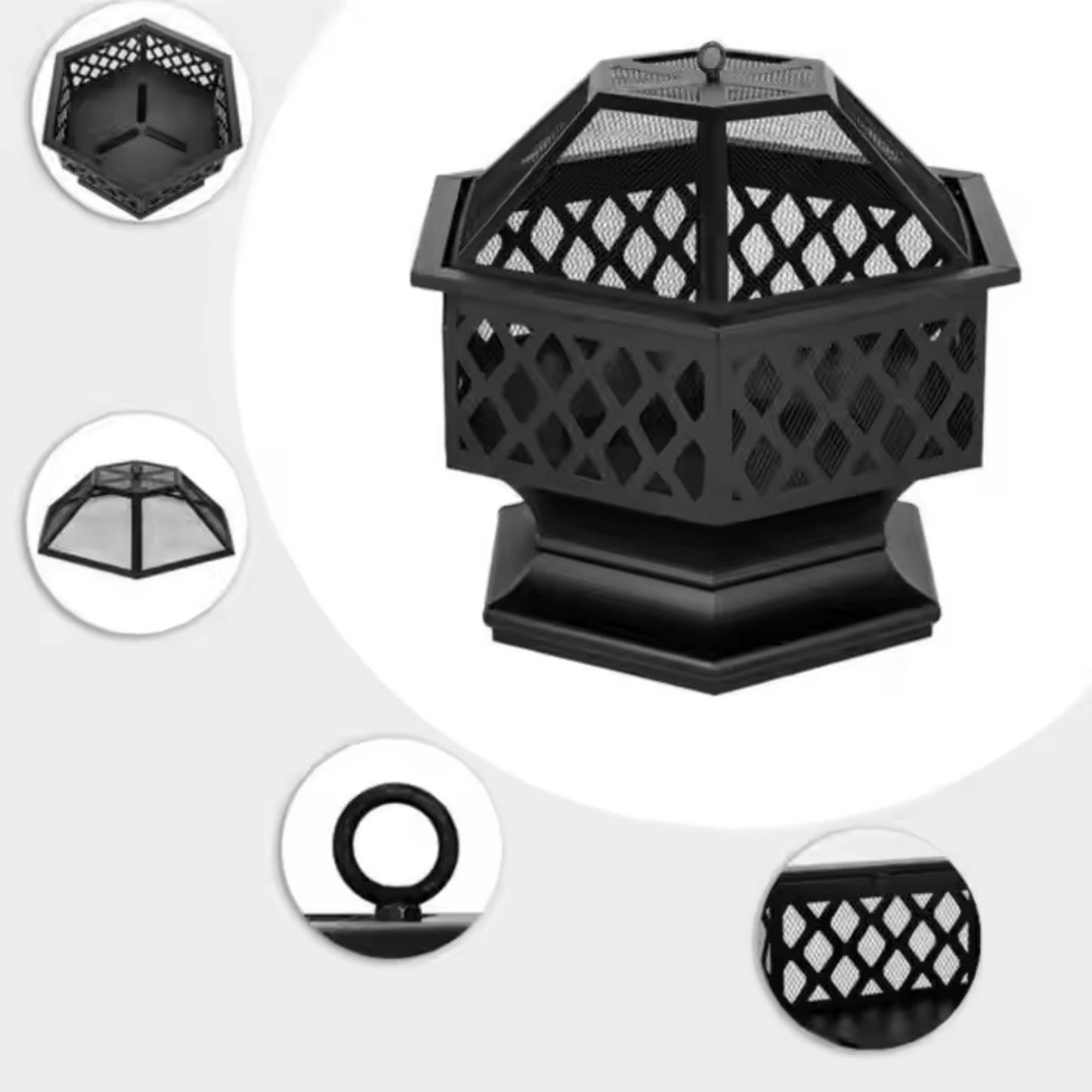 ForgeHex Decorative Steel Fire Bowl