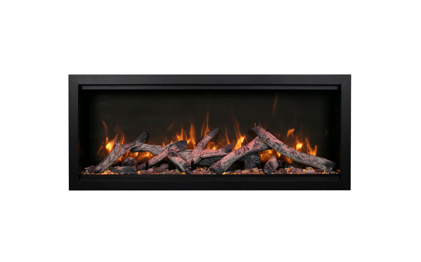 Symmetry Bespoke - Indoor / Outdoor Electric Built In Fireplace featuring, WiFi Compatibilty & Bluetooth Connectivity, MultiFunction Remote, and a Selection of Media Options