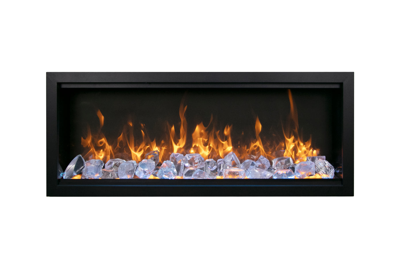 Symmetry Bespoke - Indoor / Outdoor Electric Built In Fireplace featuring, WiFi Compatibilty & Bluetooth Connectivity, MultiFunction Remote, and a Selection of Media Options