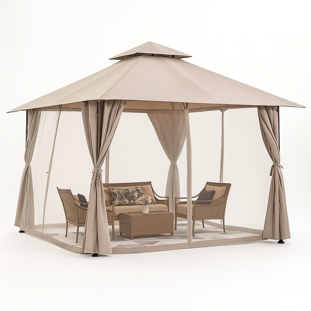 SunHaven Mesh-Curtain Garden Pavilion