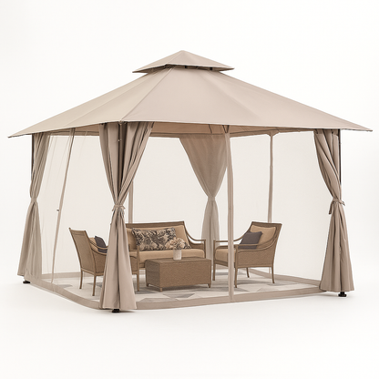 SunHaven Mesh-Curtain Garden Pavilion