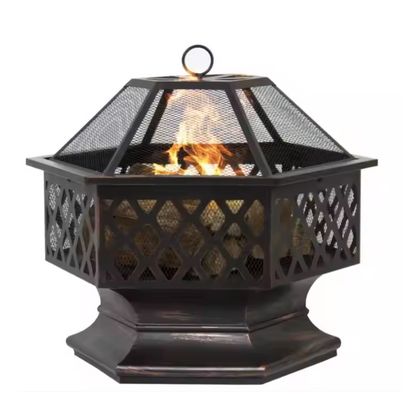ForgeHex Decorative Steel Fire Bowl
