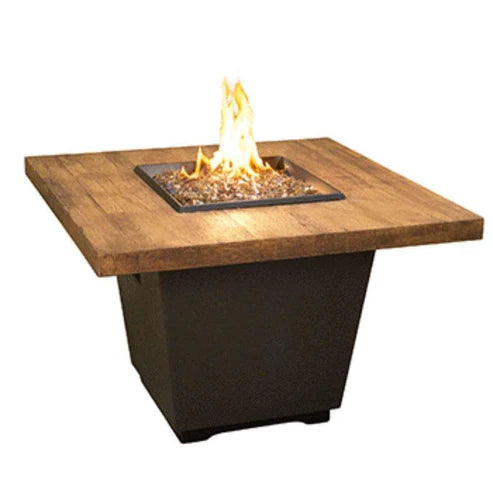 American Fyre Designs  36" Reclaimed wood  Cosmopolatin Square Fire Table Chat Height