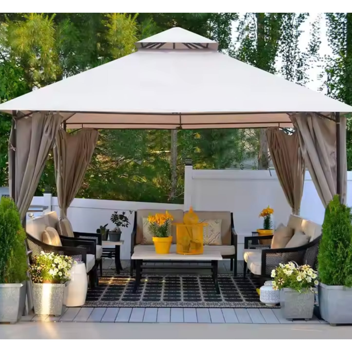 SunHaven Mesh-Curtain Garden Pavilion