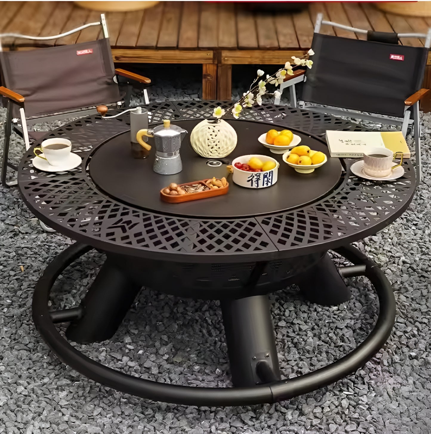 IronHaven Outdoor Grilling Fire Table